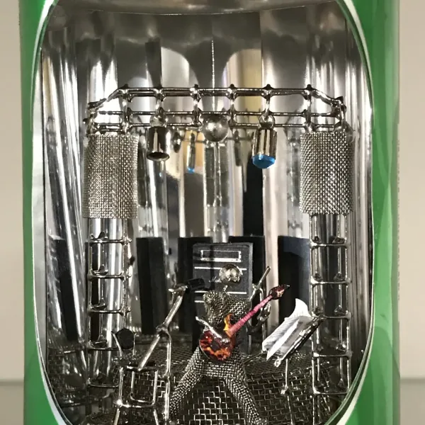 Guitarist stage inside can